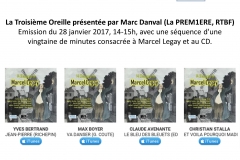 2017-01-28_Annonce Web_Emission Radio_RTBF_La Troisième Oreille_Marc Danvall